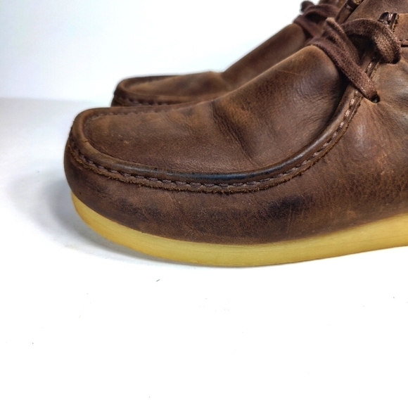 Clarks Stinson Hi  Brown Leather Chukka Brown Smooth Beeswax Men's Shoe Mens 11M - Picture 3 of 9